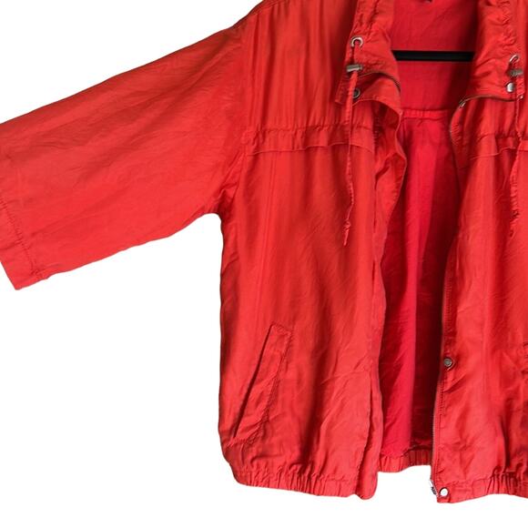 Eileen Fisher Silk Anorak Jacket Red Small INVS7 - Picture 4 of 12